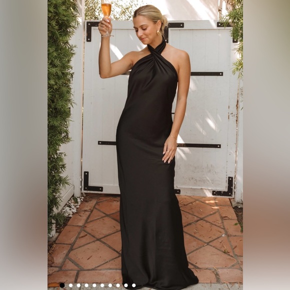 Show me your mumu Jasmine black halter dress size small - Picture 1 of 4